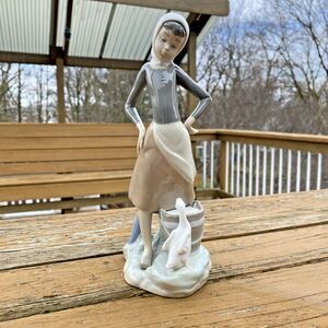 Vintage Lladro #4682 " Girl with Milk Pail" RETIRED. Mint.  No Box.